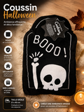Coussin Décoratif Pierre Tombale Squelette « Booo! » Halloween – Déco Maison 27x40cm