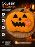 Coussin Décoratif Citrouille Halloween Jack-o'-Lantern – Déco Intérieur Automne 28x38cm